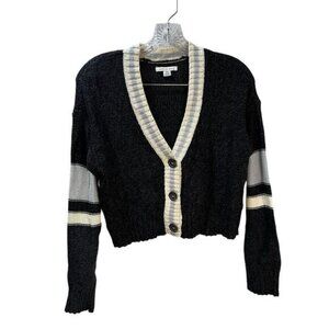 Women Striped V‎ Neck Blue Sweater XXS American Eagle